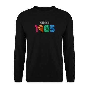 Seit 1985 | Vintage-Retro-Farbenes Jahr - Unisex Pullover - Schwarz - Vorne - Alina (178cm) & Michal (187cm)