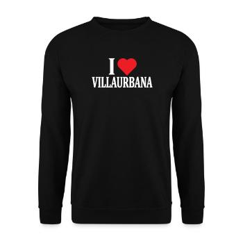 T-Shirt Io amo Villaurbana T-Shirt Sardinien - Unisex Pullover - Schwarz - Vorne - Alina (178cm) & Michal (187cm)