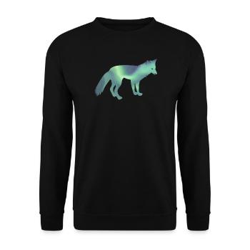 Island Polarfuchs Blaufuchs Iceland Polarlicht - Unisex Pullover - Schwarz - Vorne - Alina (178cm) & Michal (187cm)