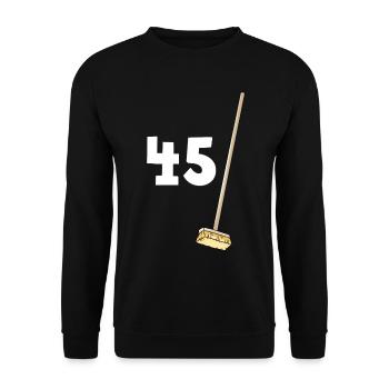 45 Besen Geschenk Idee Papa Mama - Unisex Pullover - Schwarz - Vorne - Alina (178cm) & Michal (187cm)