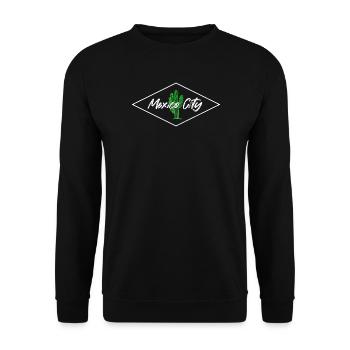 Kaktus Skyline Mexiko Stadt - Unisex Pullover - Schwarz - Vorne - Alina (178cm) & Michal (187cm)