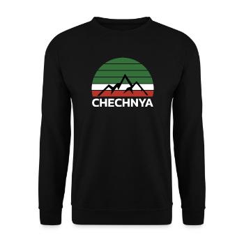 Chechnya Chechen Tschetschenien Tschetschene Flag - Unisex Sweatshirt - black - Front - Alina (178cm) & Michal (187cm)