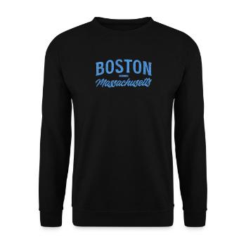 Boston, Massachusetts Vintage Script - Sweat-shirt Unisexe - noir - Devant - Alina (178cm) & Michal (187cm)