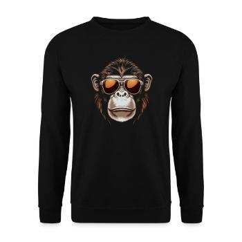 Monkey Face - Unisex Pullover - Schwarz - Vorne - Alina (178cm) & Michal (187cm)