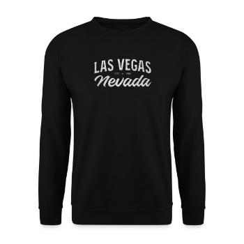 Las Vegas Nevada Vintage Script - Unisex Pullover - Schwarz - Vorne - Alina (178cm) & Michal (187cm)