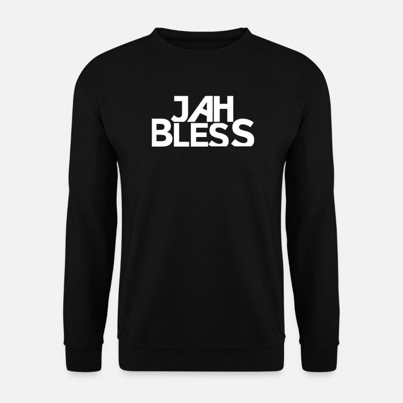 Jah Bless Blockschrift Design - Unisex Pullover - Schwarz
