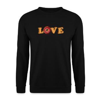 Lettrage de beignets Love en 3D pour les fans de beignets - Sweat-shirt Unisexe - noir - Devant - Alina (178cm) & Michal (187cm)