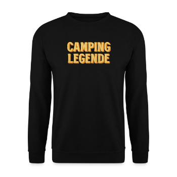 Camping Legende Retro - Unisex Pullover - Schwarz - Vorne - Alina (178cm) & Michal (187cm)