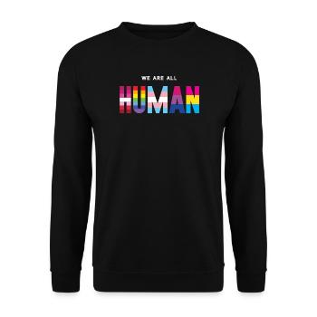 Mois de la fierté LGBT - Nous sommes tous humains - Sweat-shirt Unisexe - noir - Devant - Alina (178cm) & Michal (187cm)