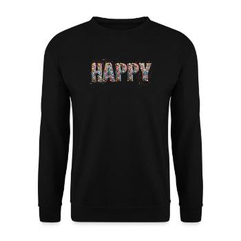 HAPPY confetti - Unisex Pullover - Schwarz - Vorne - Alina (178cm) & Michal (187cm)