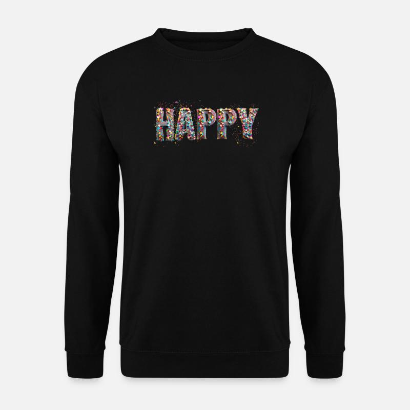HAPPY confetti - Unisex Pullover - Schwarz