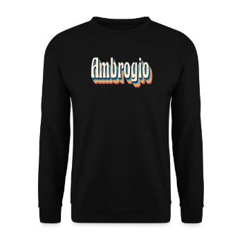 Ambrogio T-Shirt Retro Vintage T-Shirt Geschenk - Unisex Pullover - Schwarz - Vorne - Alina (178cm) & Michal (187cm)