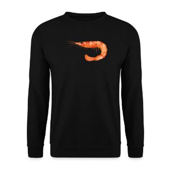Pink Shrimp or Shrimp Hand Drawn - Unisex Sweatshirt - black - Front - Alina (178cm) & Michal (187cm)