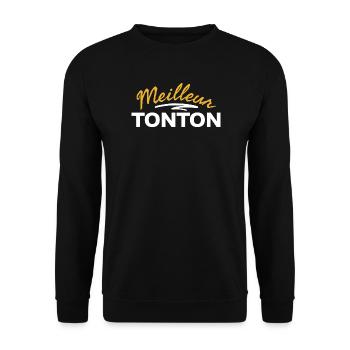 T-shirt avec motif Meilleur Tonton humoristique - Sweat-shirt Unisexe - noir - Devant - Alina (178cm) & Michal (187cm)