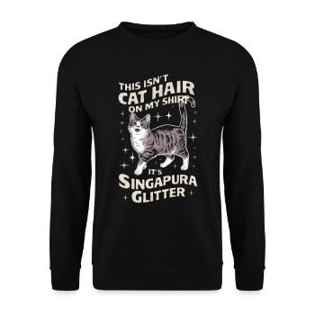 Katze Singapura Geschenk - Unisex Pullover - Schwarz - Vorne - Alina (178cm) & Michal (187cm)