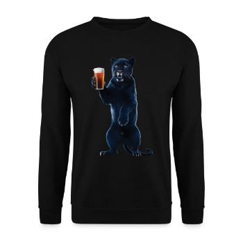 Panther Bier - Unisex Pullover - Schwarz - Vorne - Alina (178cm) & Michal (187cm)