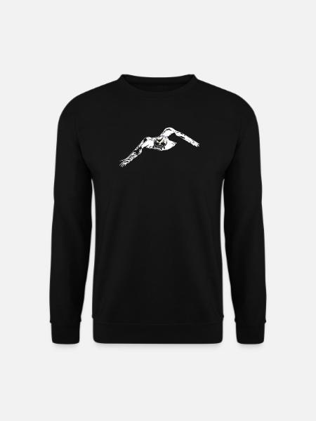 Eagle owl lineart - Unisex Sweatshirt - black