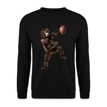 Gibbon Fußball - Unisex Pullover - Schwarz - Vorne - Alina (178cm) & Michal (187cm)