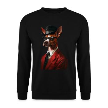 Basenji - Unisex Pullover - Schwarz - Vorne - Alina (178cm) & Michal (187cm)