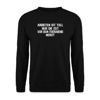 Lustiges Arbeit Geschenk - Unisex Pullover - Schwarz - Vorne - Alina (178cm) & Michal (187cm)
