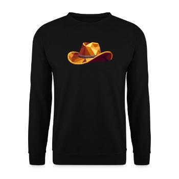 Chapeau de cow-boy – Illustration western géométrique - Sweat-shirt Unisexe - noir - Devant - Alina (178cm) & Michal (187cm)