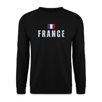Drapeau de la France, fierté française - Sweat-shirt Unisexe - noir - Devant - Alina (178cm) & Michal (187cm)