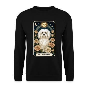 maltesisch - Unisex Pullover - Schwarz - Vorne - Alina (178cm) & Michal (187cm)