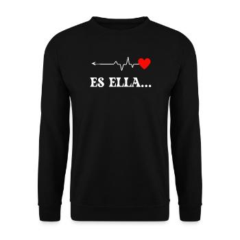 Heartbeat Heart Love Illustration - Unisex Sweatshirt - black - Front - Alina (178cm) & Michal (187cm)