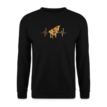 Pizza Pulse Heartbeat - Unisex Sweatshirt - black - Front - Alina (178cm) & Michal (187cm)