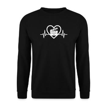Cinéma Cœur Clap de Tournage - Unisex Sweatshirt - black - Front - Alina (178cm) & Michal (187cm)