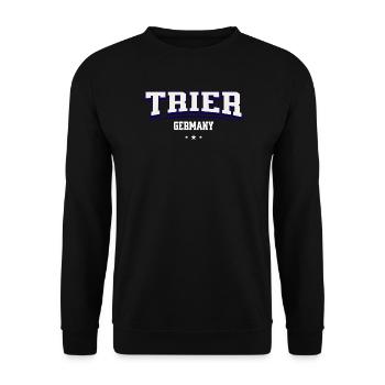 Trier Germany City Emblem - Unisex Sweatshirt - black - Front - Alina (178cm) & Michal (187cm)