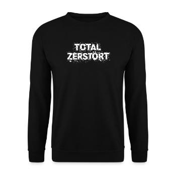 Totalement détruit - Déclaration de conception grunge - Sweat-shirt Unisexe - noir - Devant - Alina (178cm) & Michal (187cm)