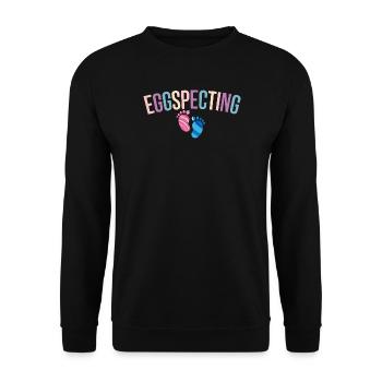 Eggspecting Osterschwangerschaft enthüllt niedliche Mama - Unisex Pullover - Schwarz - Vorne - Alina (178cm) & Michal (187cm)