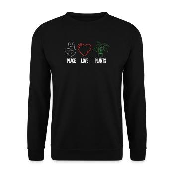 Amateur des plantes Paix Amour Plantes Fleurs succulentes - Sweat-shirt Unisexe - noir - Devant - Alina (178cm) & Michal (187cm)