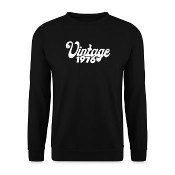 Vintage 1976 Retro Lettering - Unisex Sweatshirt - black - Front - Alina (178cm) & Michal (187cm)
