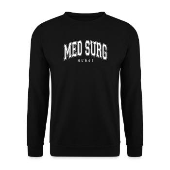 Med-Surg Nurse – Medizinisch-chirurgische Pflege Rückgrat - Unisex Pullover - Schwarz - Vorne - Alina (178cm) & Michal (187cm)