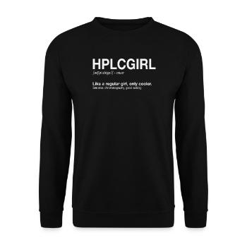 High performance liquid chromatography HPLC Girl - Unisex Sweatshirt - black - Front - Alina (178cm) & Michal (187cm)