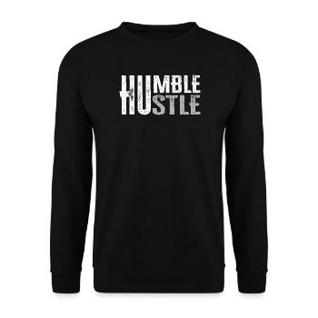 Humble Hustle Entrepreneur Businessman Businesswo - Unisex Sweatshirt - black - Front - Alina (178cm) & Michal (187cm)