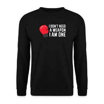 I Am One Boxing Glove Anthem - Unisex Sweatshirt - black - Front - Alina (178cm) & Michal (187cm)