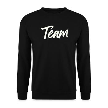 team- - Unisex Pullover - Schwarz - Vorne - Alina (178cm) & Michal (187cm)