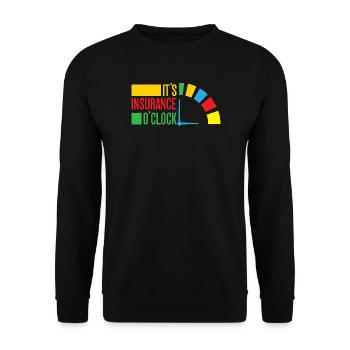 Insurance Agent Funny It´s O´Clock Insurance - Unisex Pullover - Schwarz - Vorne - Alina (178cm) & Michal (187cm)