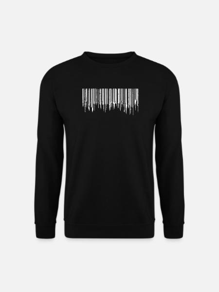 Code-barres - Blanc - Sweat-shirt Unisexe - noir