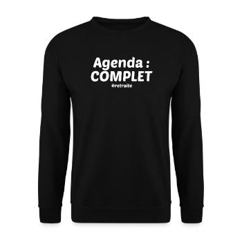 Agenda complet retraité - Sweat-shirt Unisexe - noir - Devant - Alina (178cm) & Michal (187cm)