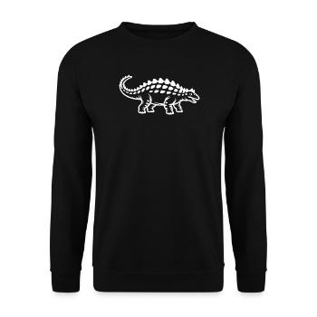 Krokodil Silhouette Kontrast - Unisex Pullover - Schwarz - Vorne - Alina (178cm) & Michal (187cm)