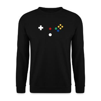 Retro Controller - Unisex Pullover - Schwarz - Vorne - Alina (178cm) & Michal (187cm)