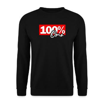 100% Oma - Unisex Pullover - Schwarz - Vorne - Alina (178cm) & Michal (187cm)
