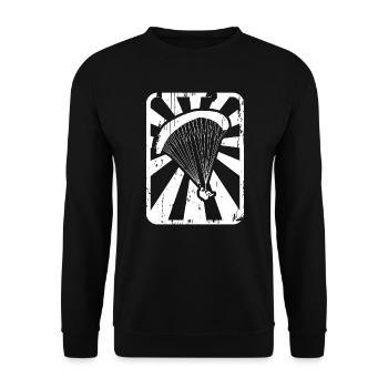 Gleitschirmflieger - Unisex Pullover - Schwarz - Vorne - Alina (178cm) & Michal (187cm)