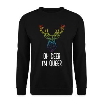 DEER Queer Hart Funny LGBTQ Gay Gift - Unisex Sweatshirt - black - Front - Alina (178cm) & Michal (187cm)