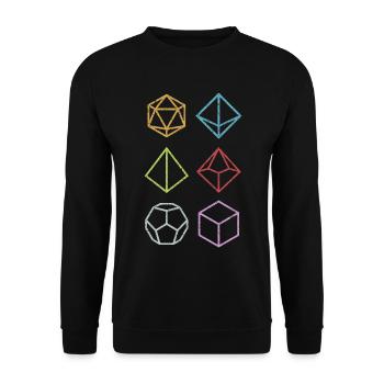 Dice Board Game Dragon Player Gift RPG - Unisex Sweatshirt - black - Front - Alina (178cm) & Michal (187cm)