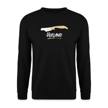 Vlieland | Vintage Landkarte Retro - Unisex Pullover - Schwarz - Vorne - Alina (178cm) & Michal (187cm)